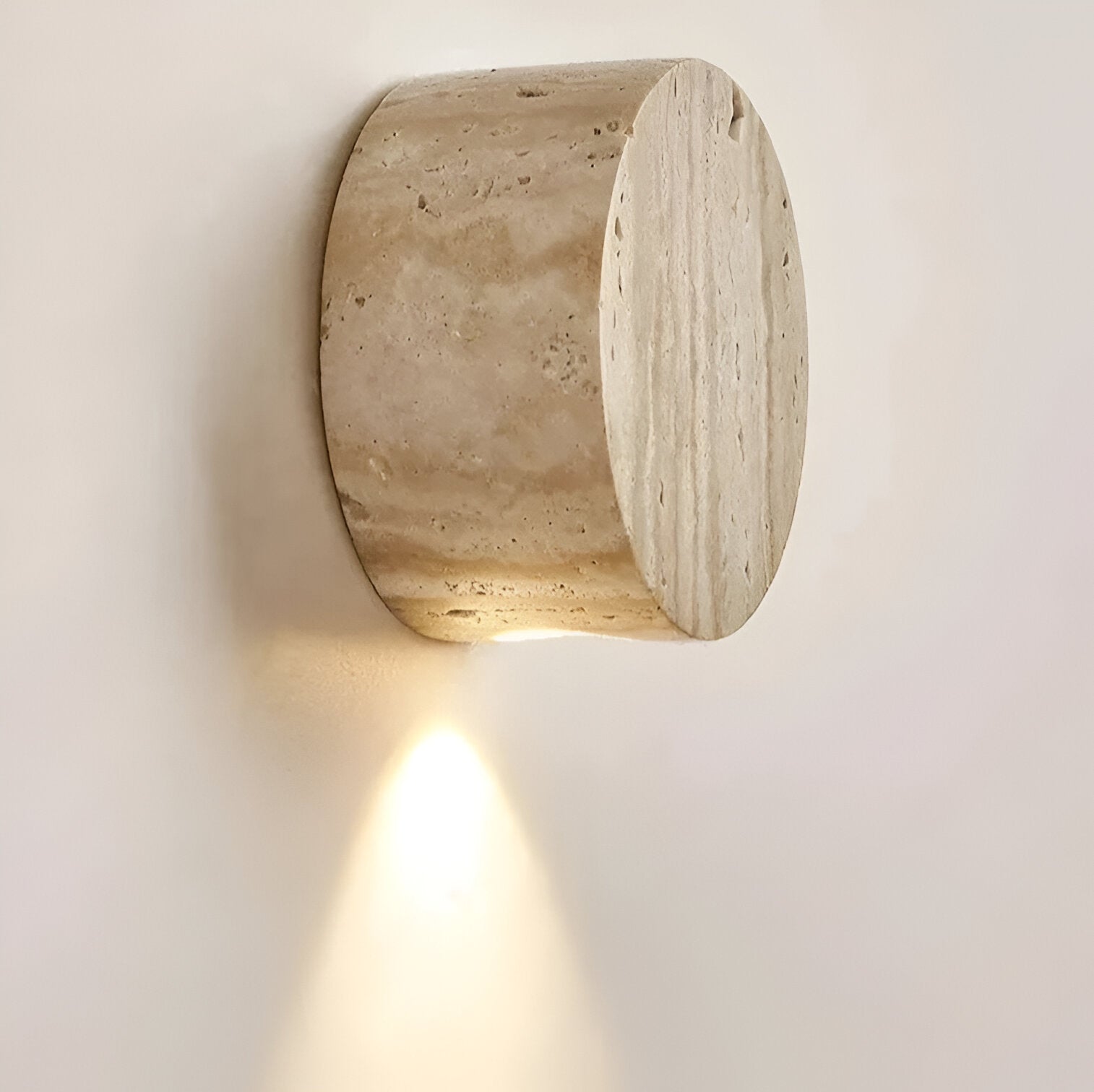 Japán wabi-sabi természetes travertin kőből készült falilámpa | Esilora
