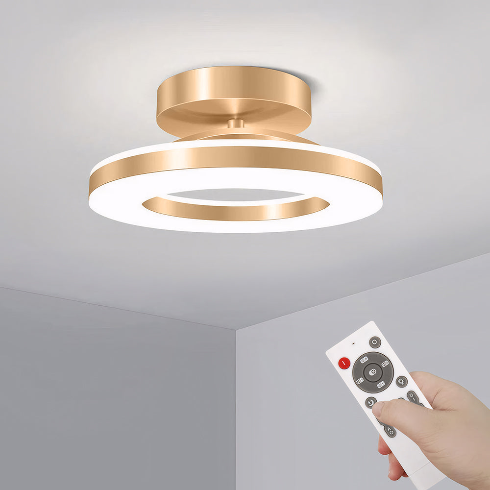 Aurion Ceiling Light — Gold Iron Flush-Mount, Energy-Efficient LED