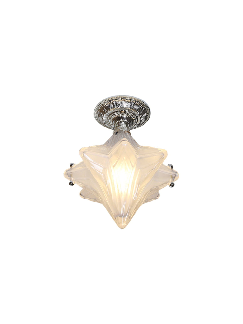 Art Deco Star Ceiling Lamp – Frosted Glass Fixture for Hallway & Entryway – Astris Ceres | Esilora