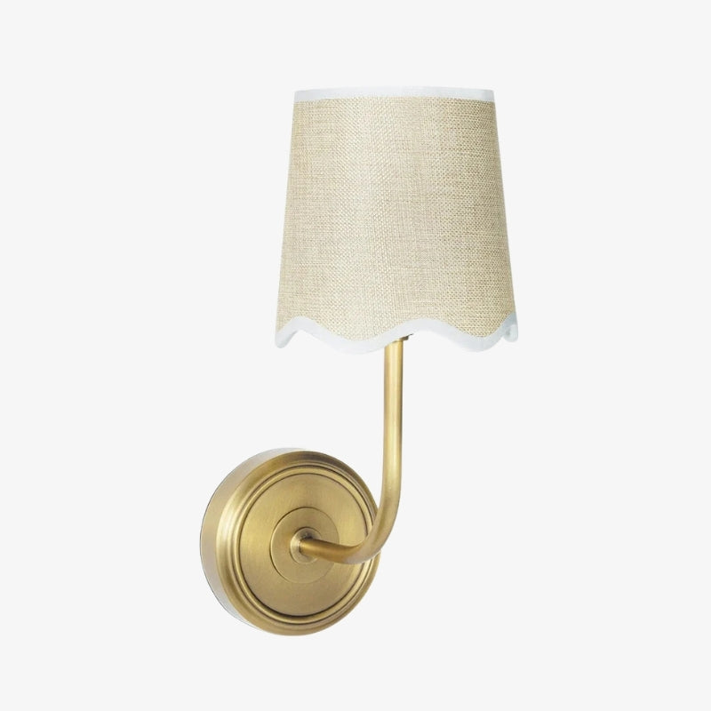 Glissum Modern Curved Metal Wall Lamp with Soft Fabric Shade for Living Room and Hallway | Esilora