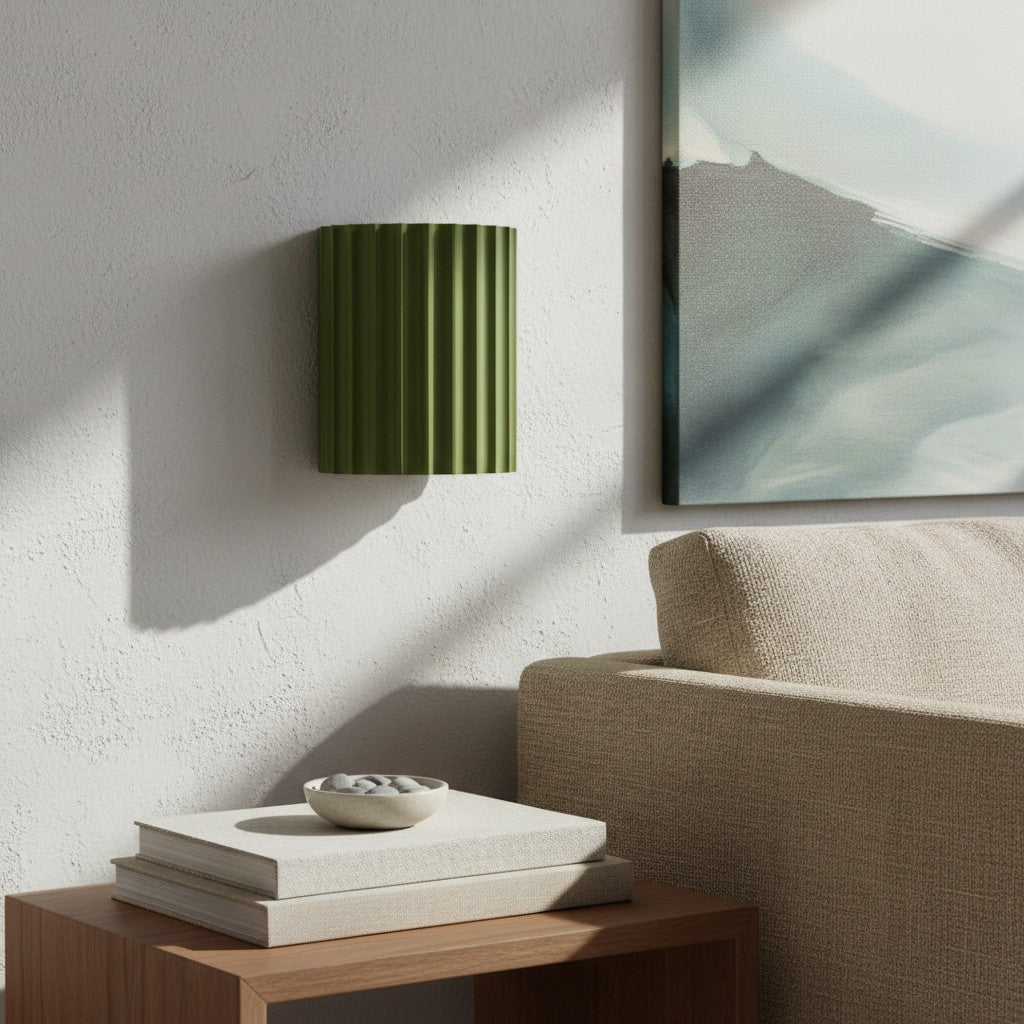 Ribellex Ribbed Wall Lamp - Modern Resin Lamp for Bedroom N59 | Esilora