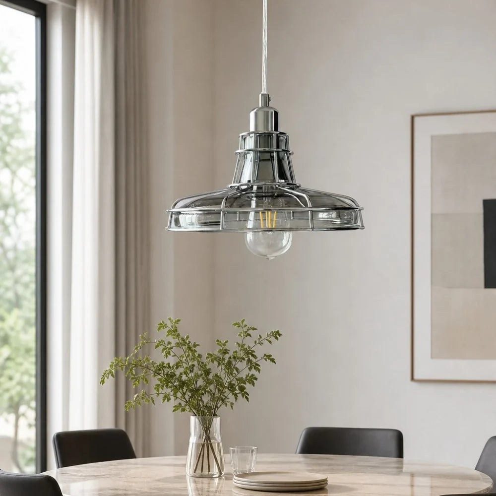 Glass Metal Cage Pendant Lamp | Esilora