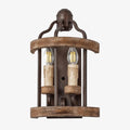 Rustic Wood and Iron Wall Sconce | Esilora