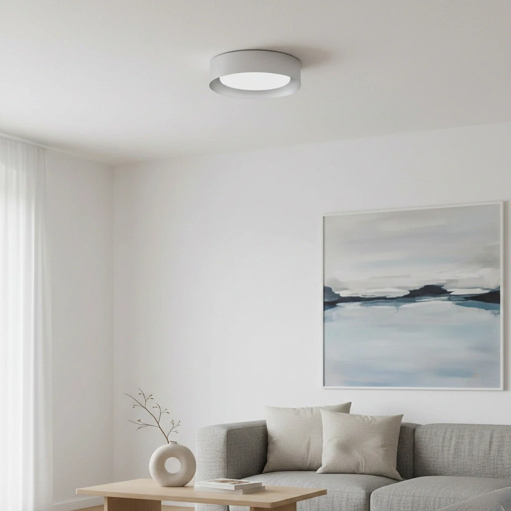 Velcora Contemporary Metal Flush Mount Ceiling Light – Elegant Drum Ceiling Fixture for Bedroom | Esilora