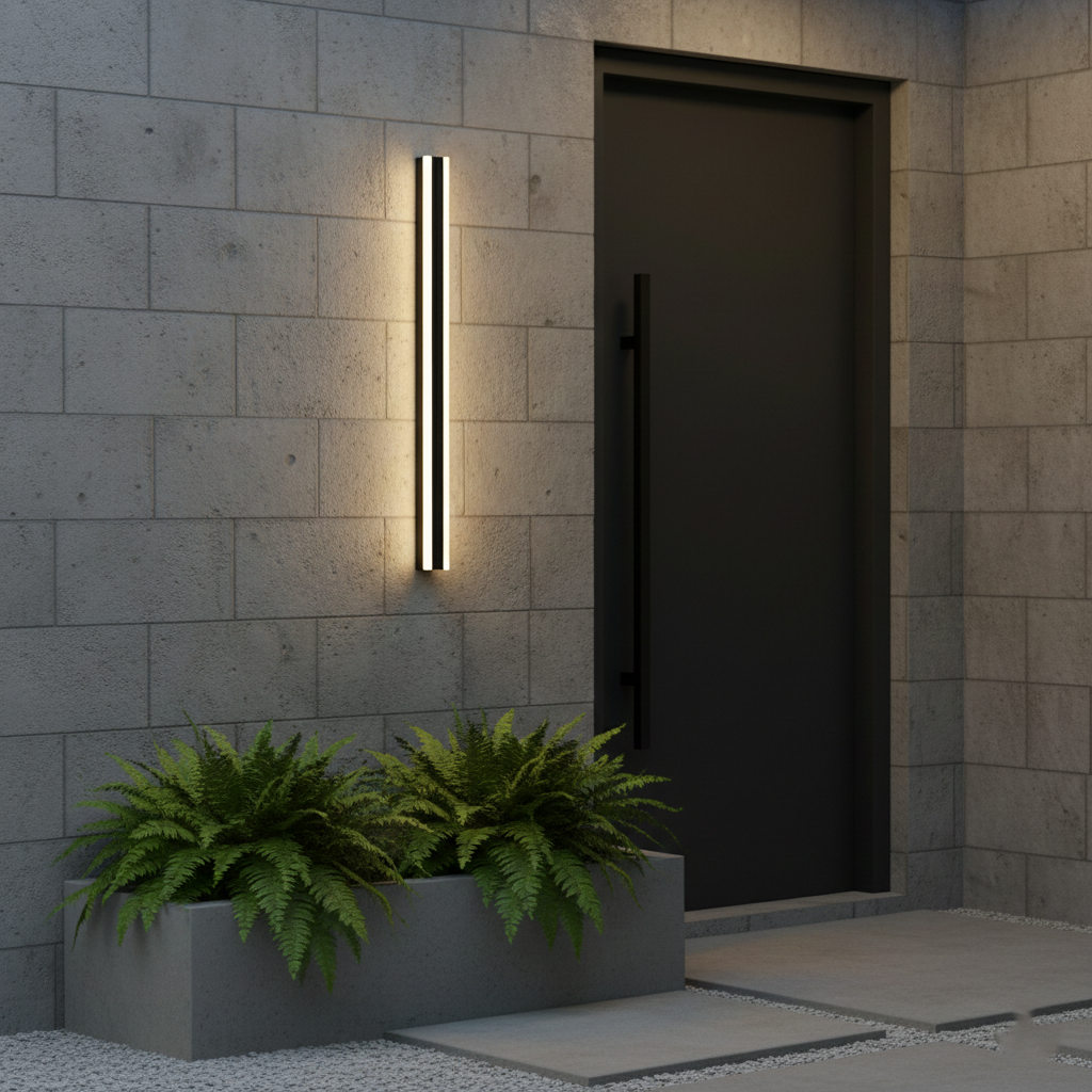 Elegantní minimalistické lineární kovové venkovní nástěnné svítidlo Edge | Esilora