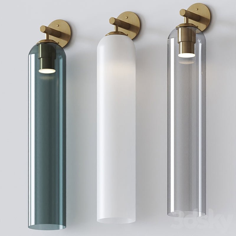 Art Glass Sconce Sand Nickel Smoke Gray Damp-rated LED Wall Light | Esilora