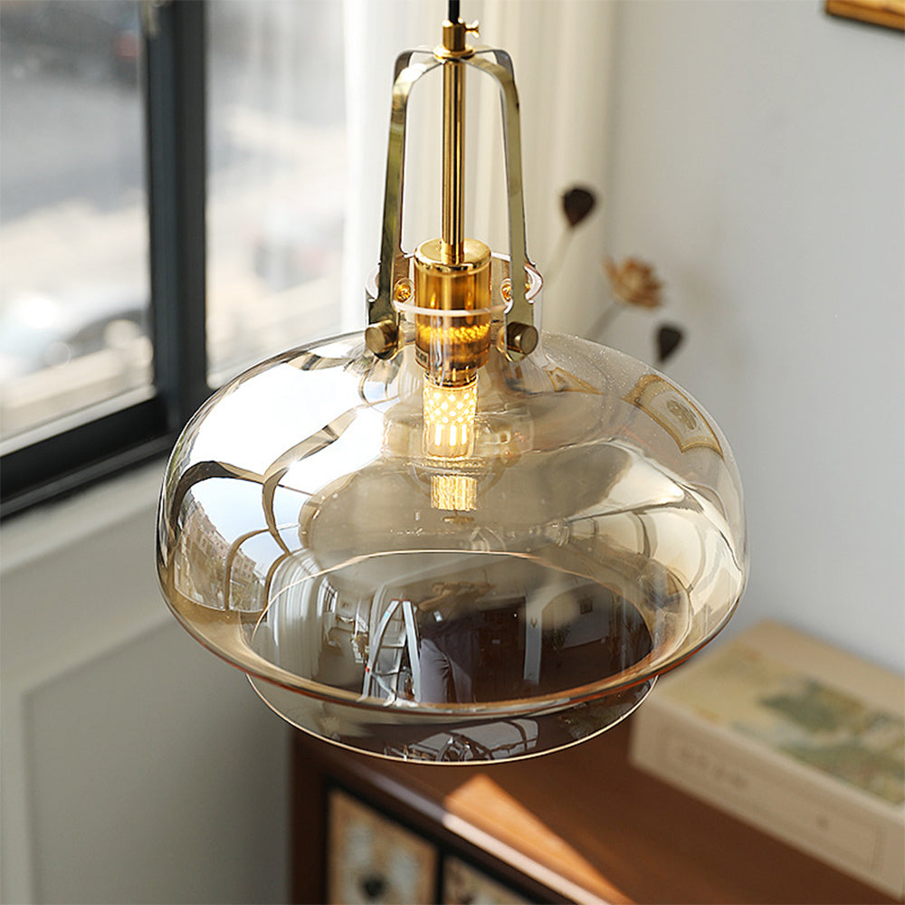 Lawson transparent pendellampe i glass, inspirert av akvarier – moderne hengende lampe til hjemmet | Esilora