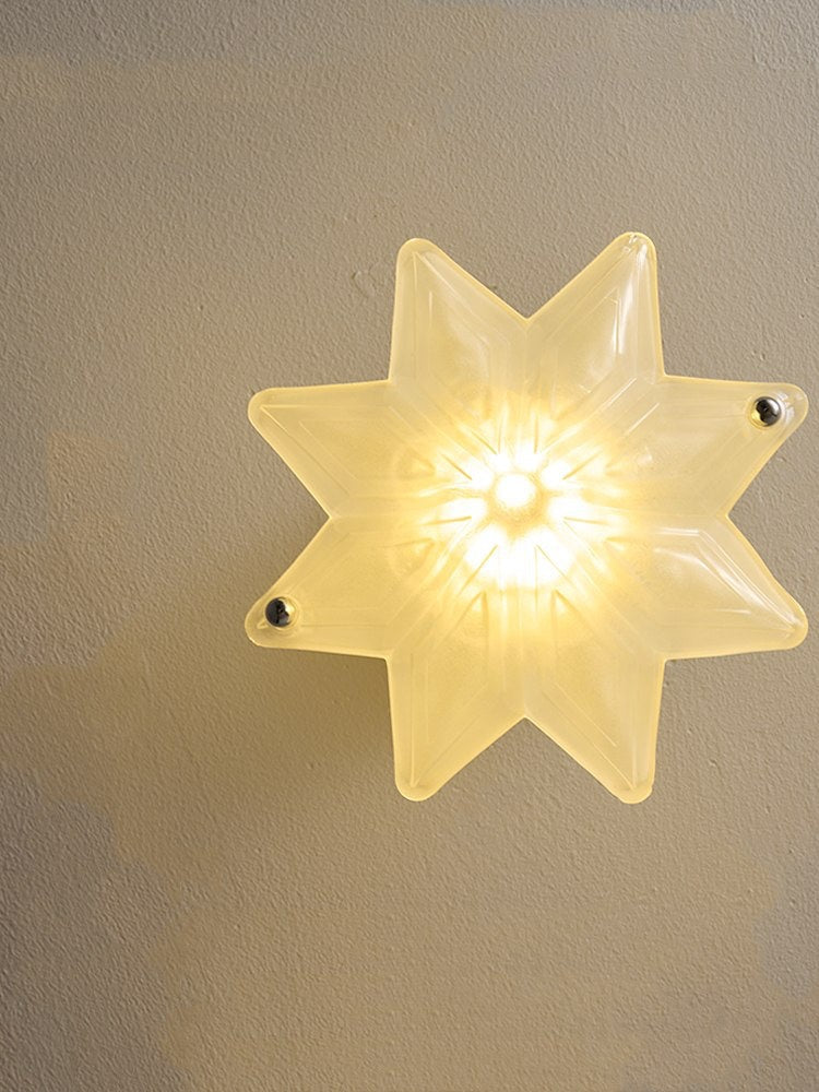 Art Deco Star Ceiling Lamp – Frosted Glass Fixture for Hallway & Entryway – Astris Ceres | Esilora