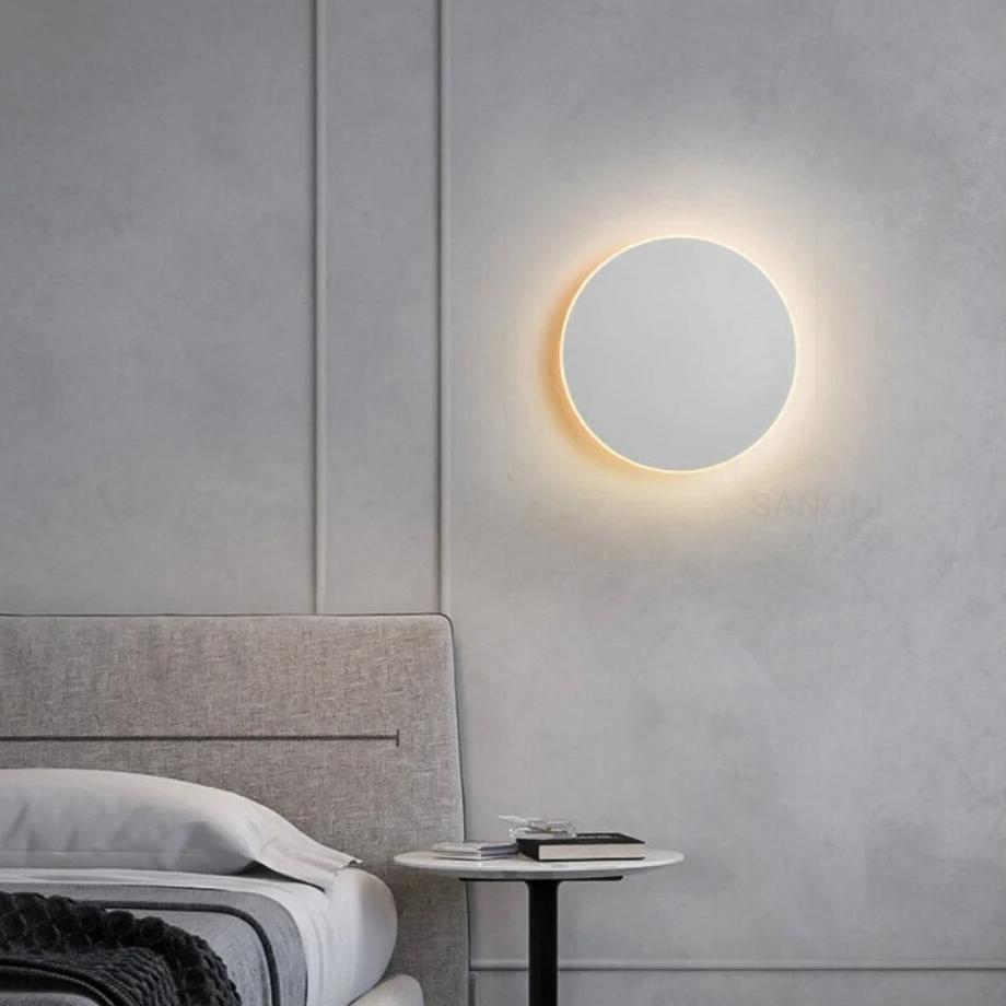 Modern Nordic Round Aluminum Minimalist LED Wall Light | Esilora
