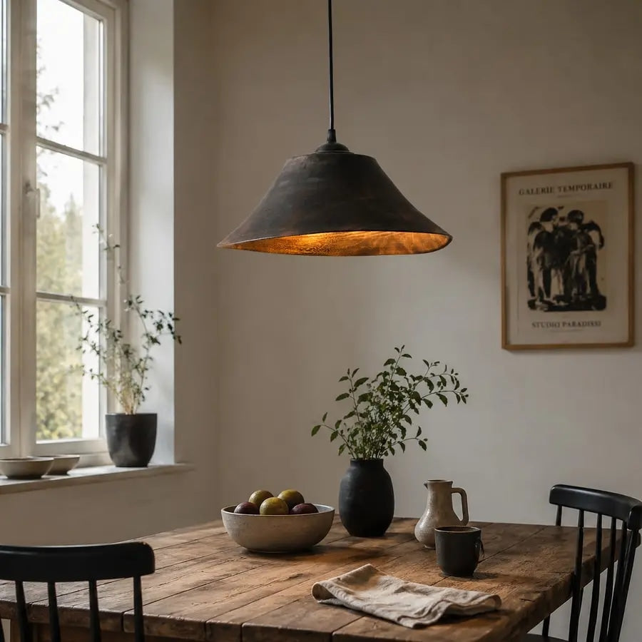 Wabi Sabi Dunkle Holz-Pendelleuchte | Esilora