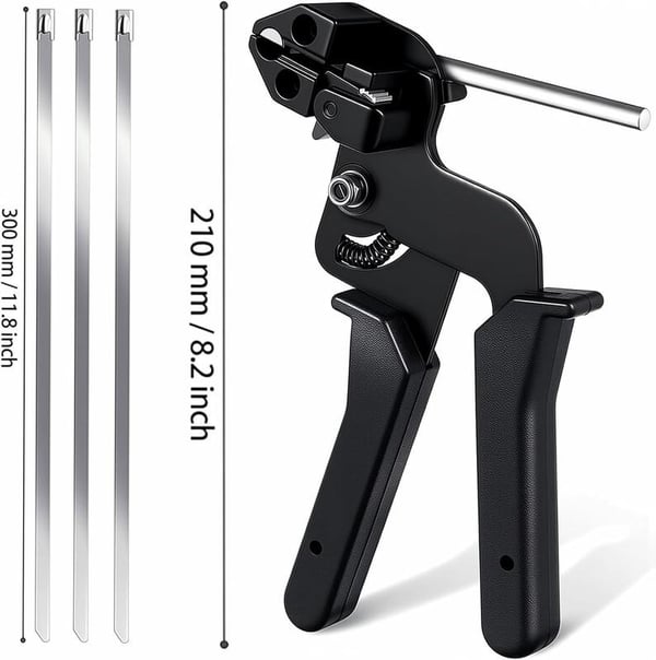 Stainless Steel Cable Tie Gun with Metal Fasteners - Esilora