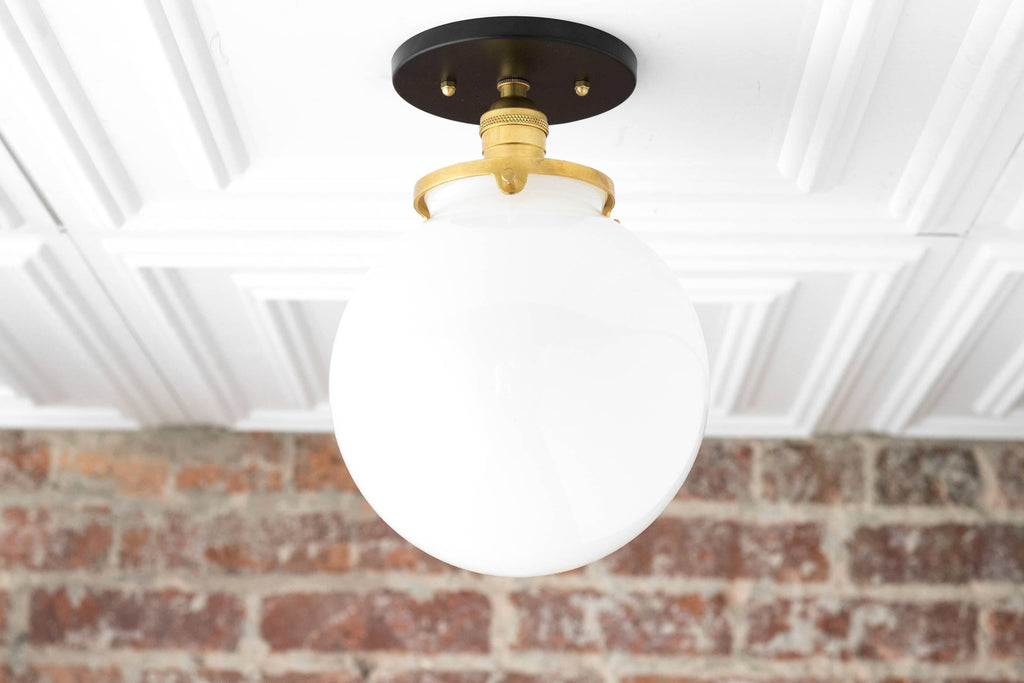Glorica Opalglas-Halbdeckenleuchte – moderne Mid-Century-Leuchte für das Wohnzimmer | Esilora