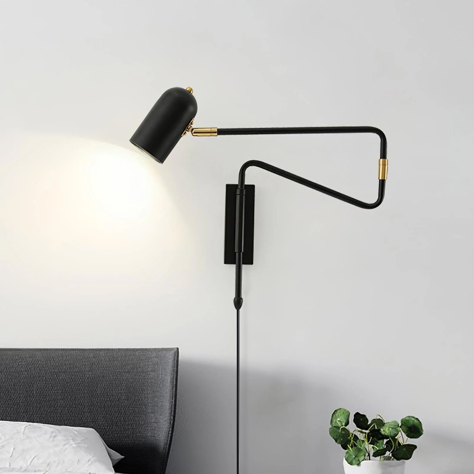 Adjustable Arm Plug In Wall Lamp | Esilora