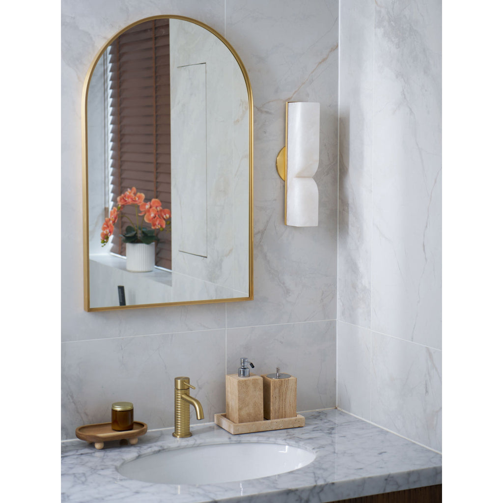 Moderne rechteckige Alabaster-Wandleuchte – Minimalistische Leuchte für Schlafzimmer Flur Wohnzimmer | Esilora