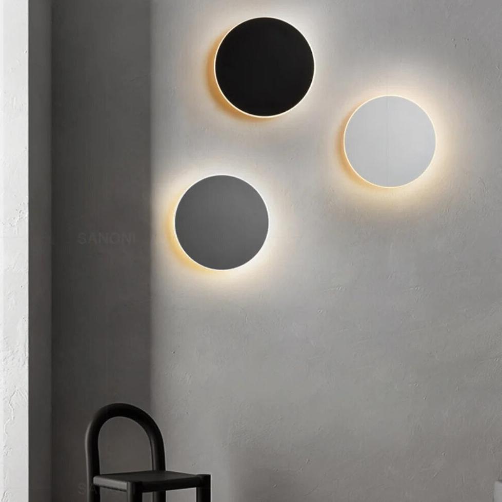 Modern Nordic Round Aluminum Minimalist LED Wall Light | Esilora
