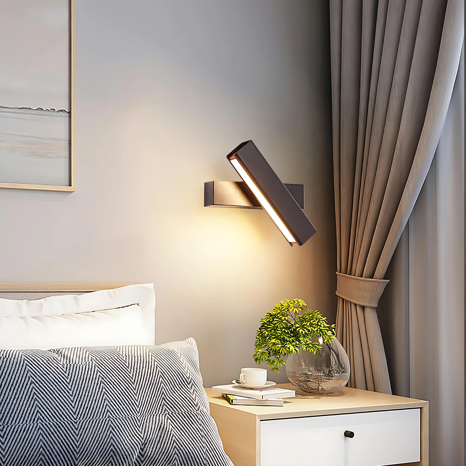 Moderne væglampe i aluminium med Light Line-design | Esilora