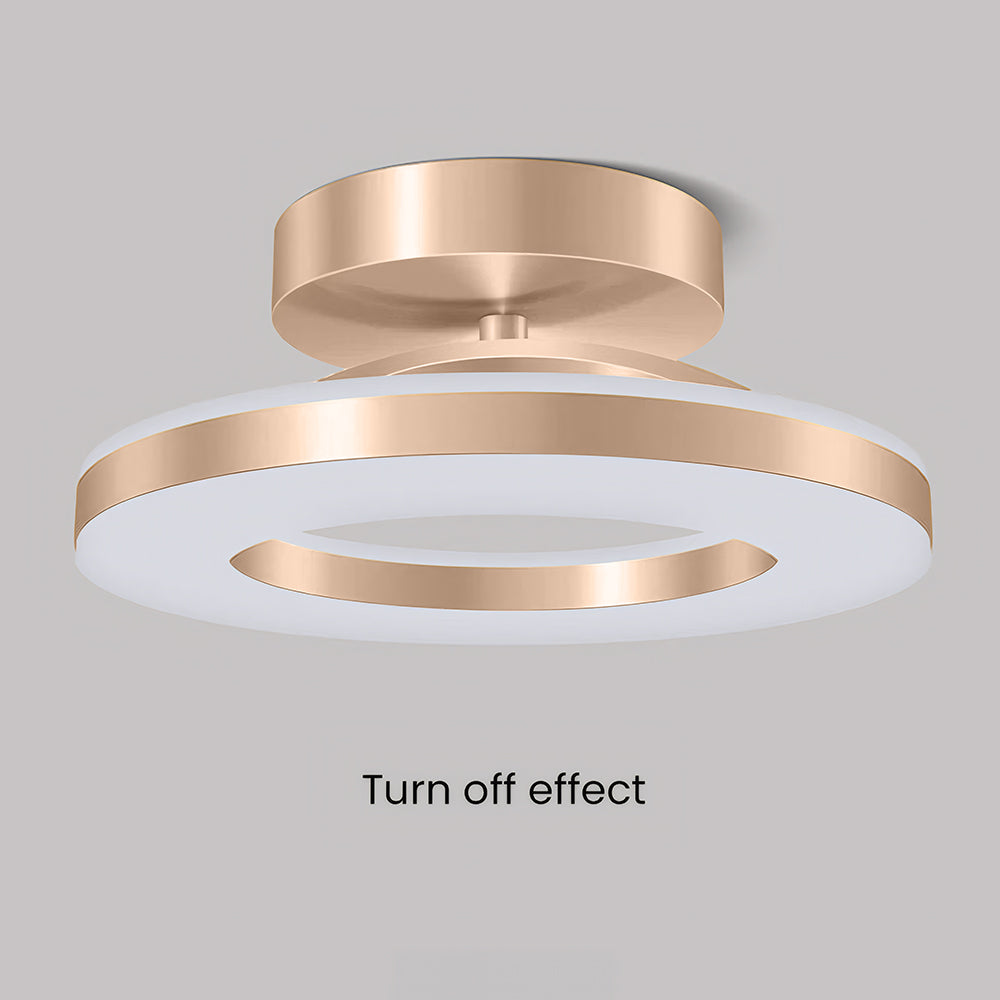 Aurion Ceiling Light — Gold Iron Flush-Mount, Energy-Efficient LED
