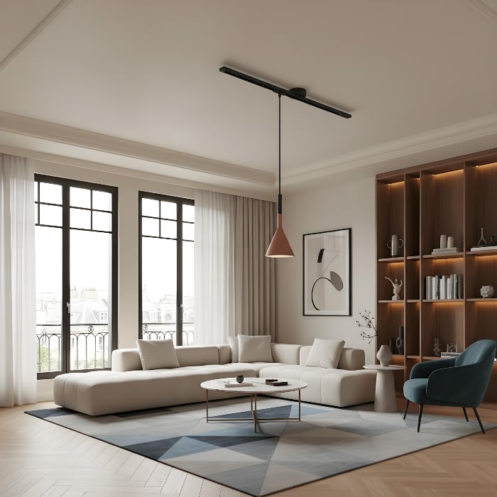 Axitra Rotatable Pendant Light Ceiling Rail – Sleek Adjustable Track for Pendant Lights Contemporary N21 | Esilora