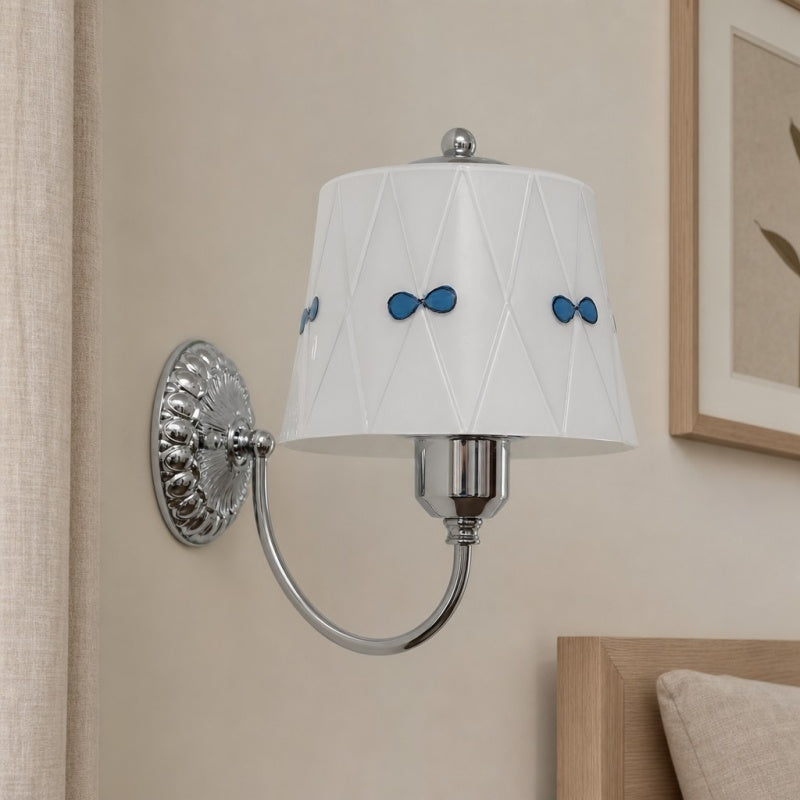 Kallera Billa Bow Knot Glass Wall Sconce - French Vintage Metal and Glass Wall Lamp for Bedroom and Hallway | Esilora