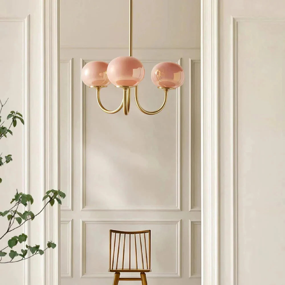 Javina Glass Cluster Chandelier - Iron Rounded Globe Modern Fixture for Dining Room and Living Rooms | Esilora