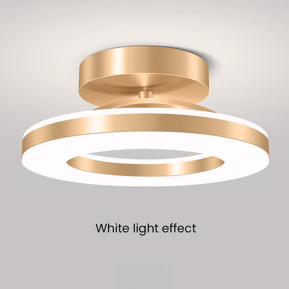 Aurion Ceiling Light — Gold Iron Flush-Mount, Energy-Efficient LED