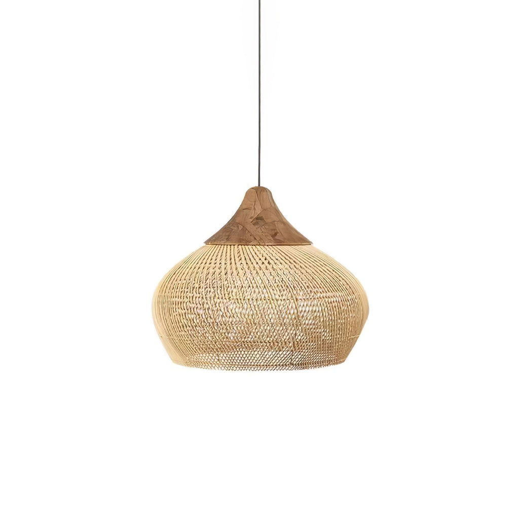 Harfenförmige geflochtene Rattan-Hängelampe | Esilora
