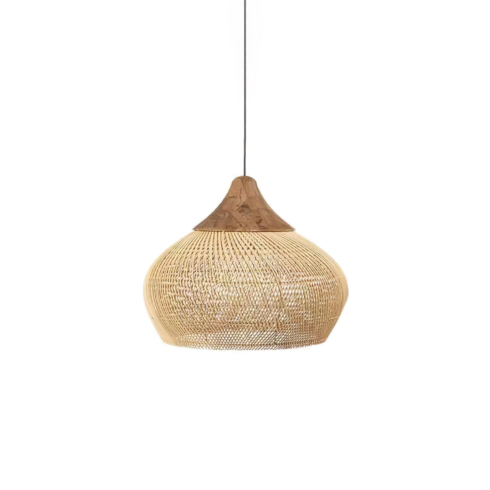 Harfenförmige geflochtene Rattan-Hängelampe | Esilora