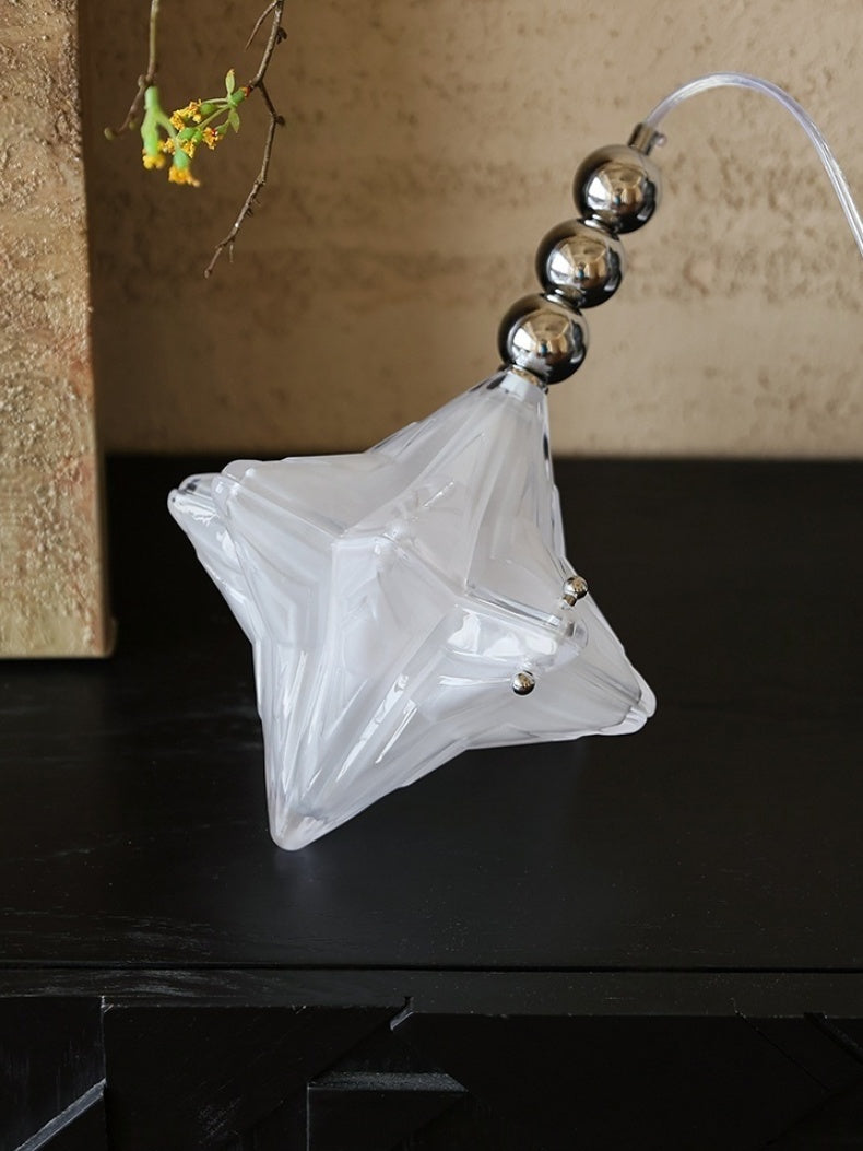 Art Deco Star Pendant Light - Frosted Glass Pendant with Geometric Style - Astris Elara | Esilora