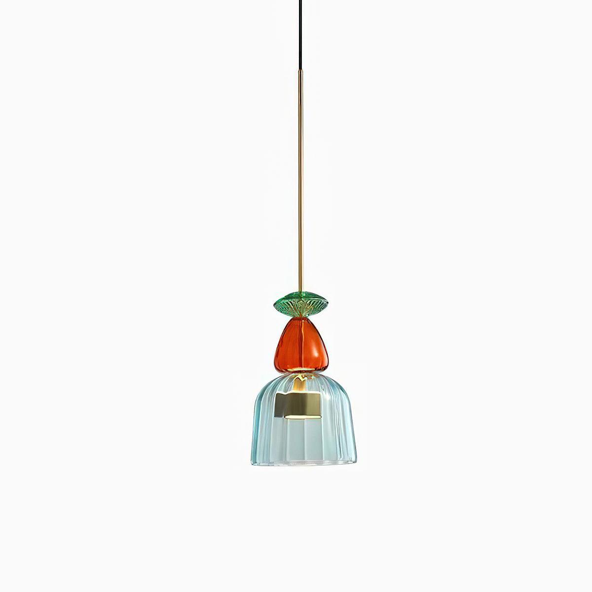 Hand Blown Glass Pendant Lamp - Colorful Candy Iron Mixed Color Indoor | Esilora