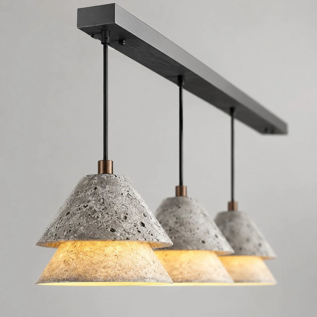 Grey Stone Pendant Light with Paper Diffuser | Esilora