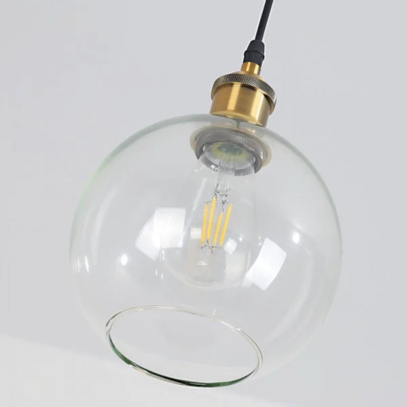 Glavena Vintage Glass Globe Pendant Light - Metal Details Hanging Light for Dining Rooms | Esilora