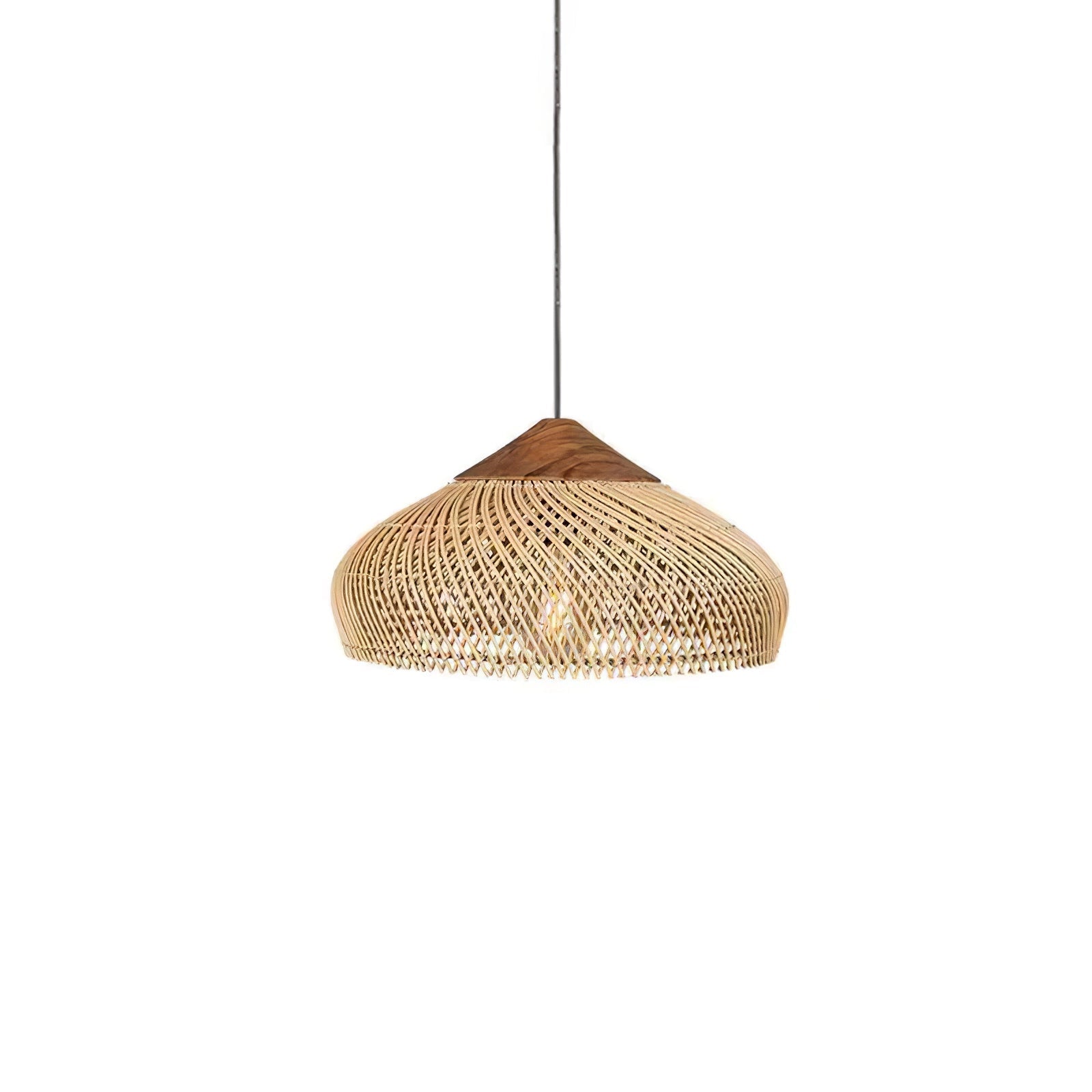 Harfenförmige geflochtene Rattan-Hängelampe | Esilora