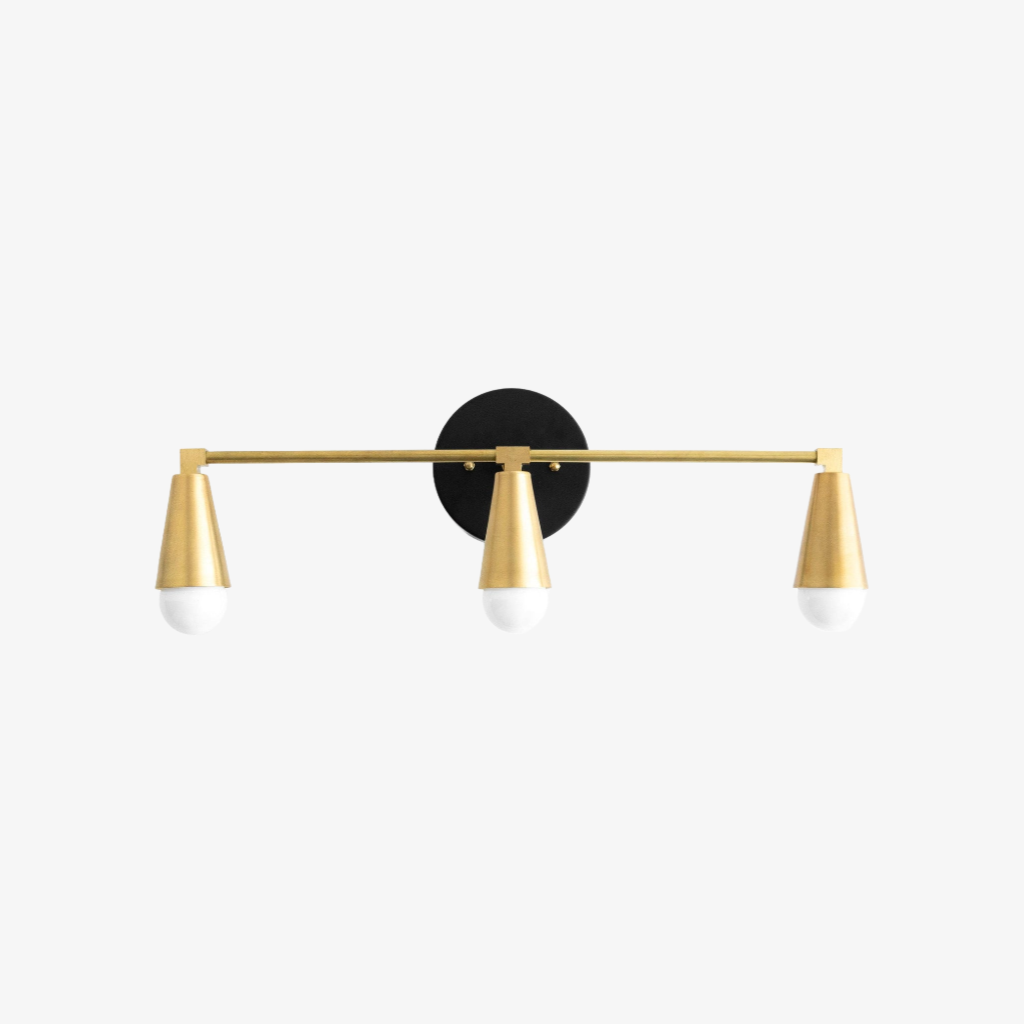 Pyralis Cone 3-Light Vanity Fixture – Sleek Modern Design for Bathrooms and Hallways | Esilora