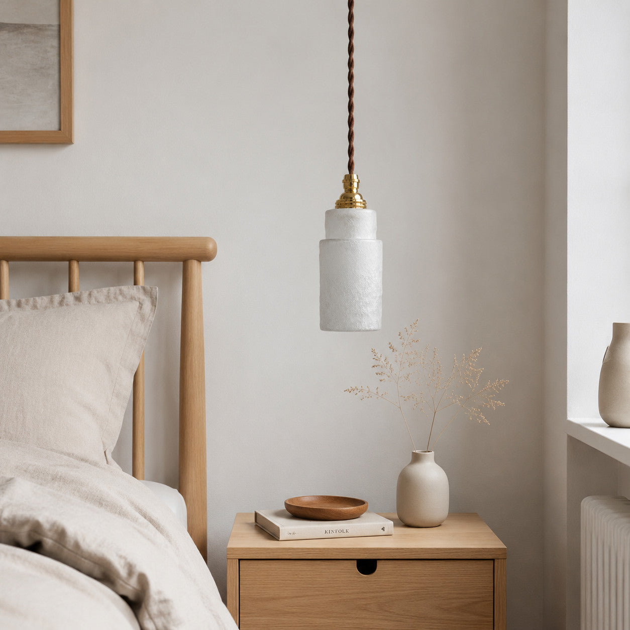 Suspension vintage japonaise en verre dépoli | Esilora