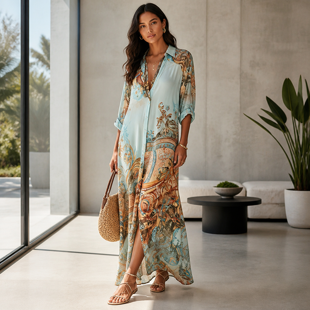 Solarece Maxi Dress — Feel Unstoppable in Featherlight Summer Elegance - Esilora