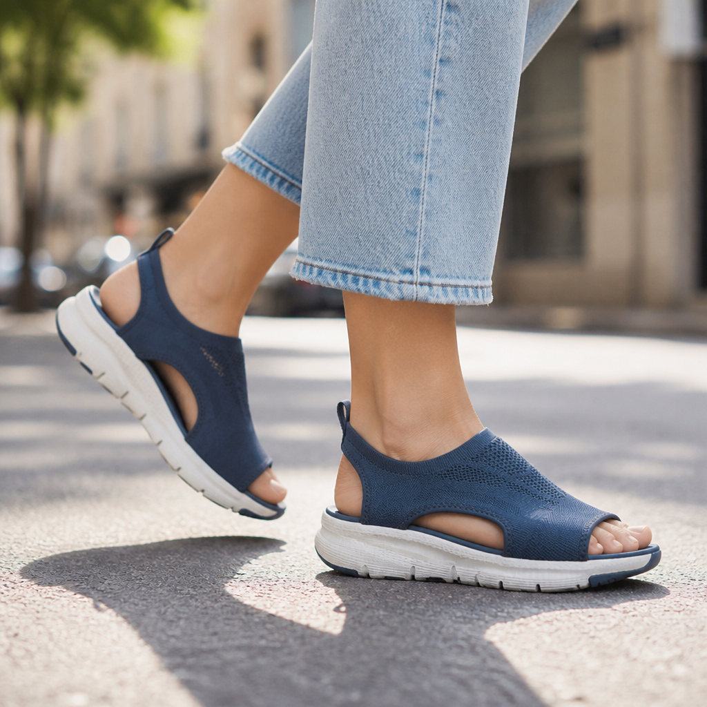 SlingFlexie – prodyšné pletené sandály typu slingback s pohodlnou podporou klenby - Esilora