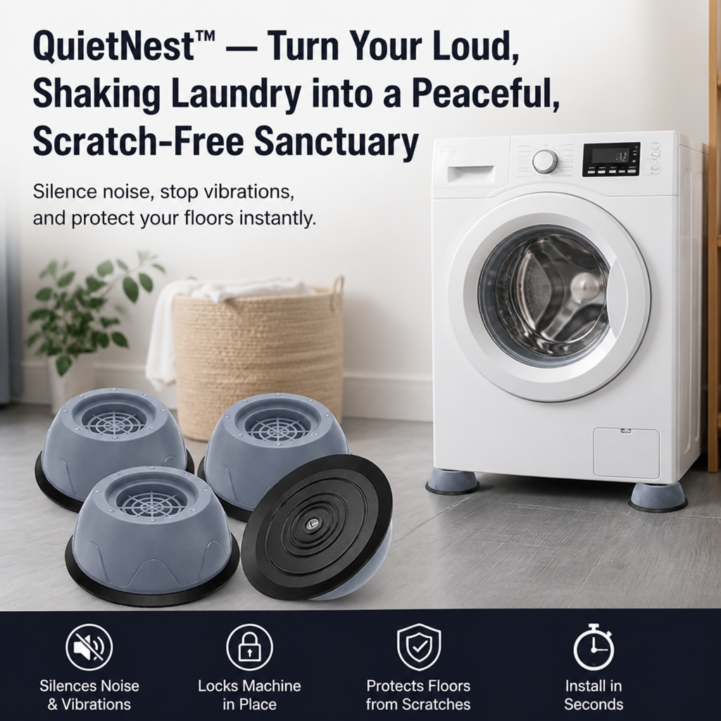 QuietNest — Turn Your Loud, Shaking Laundry into a Peaceful, Scratch-Free Sanctuary - Esilora