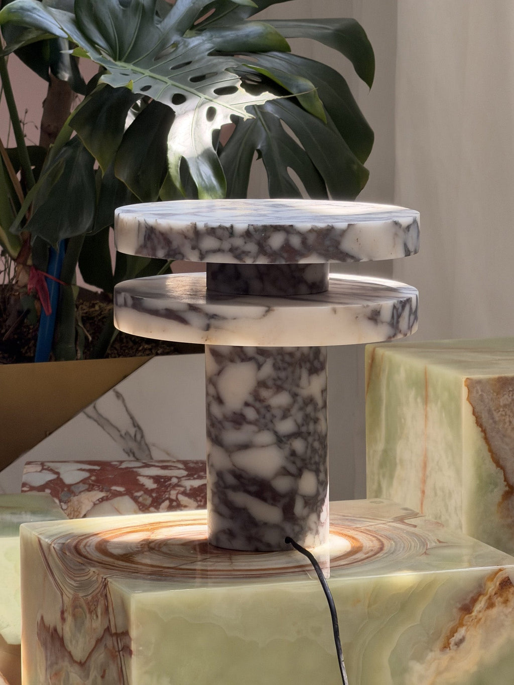 Modern Sculptural Table Lamp with Cylindrical Base Design for Bedroom Bedside and Living Room Use | Esilora