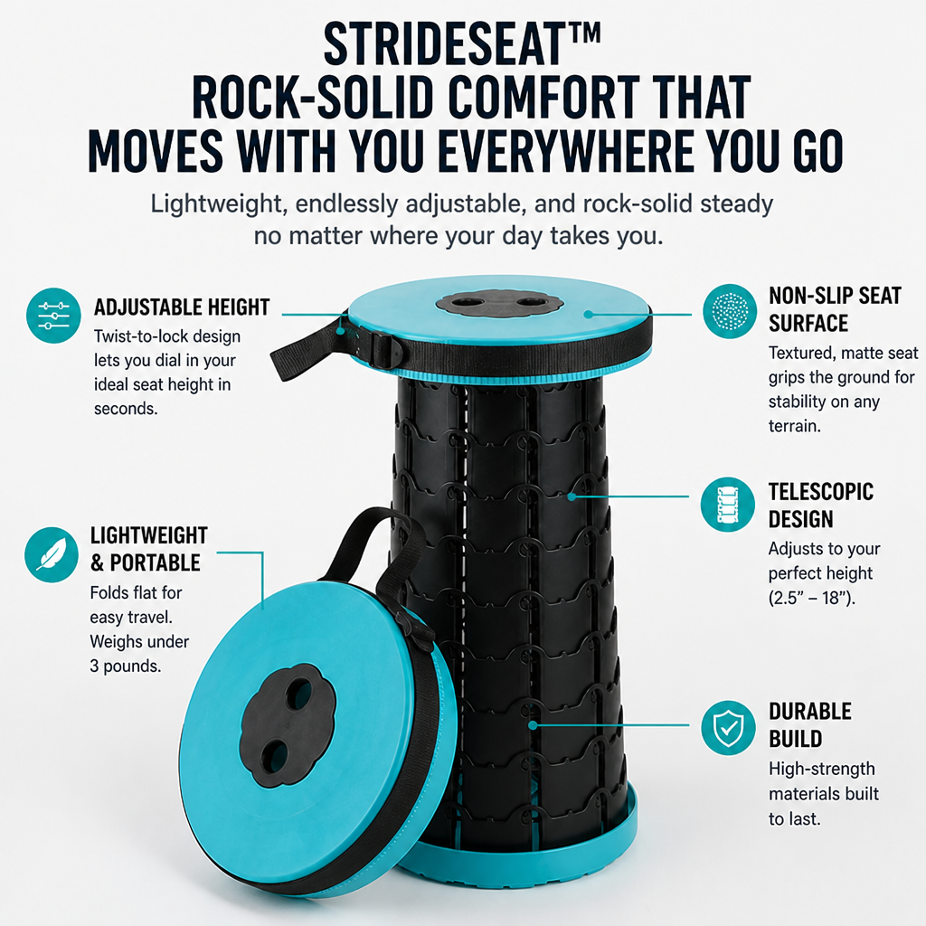 StrideSeat — Comfort solidissimo che si muove con te ovunque tu vada - Esilora