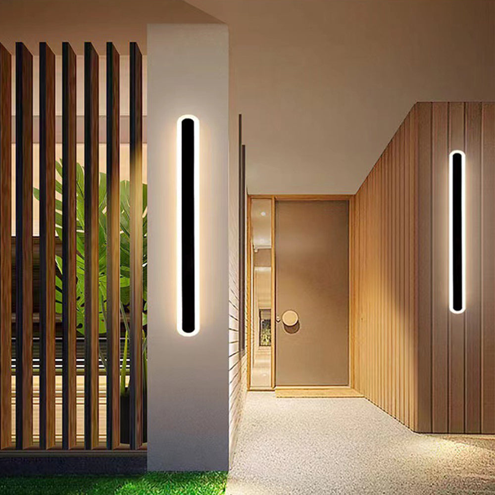 Lampada da parete da esterno ovale minimalista in metallo Edge IP65 impermeabile | Esilora