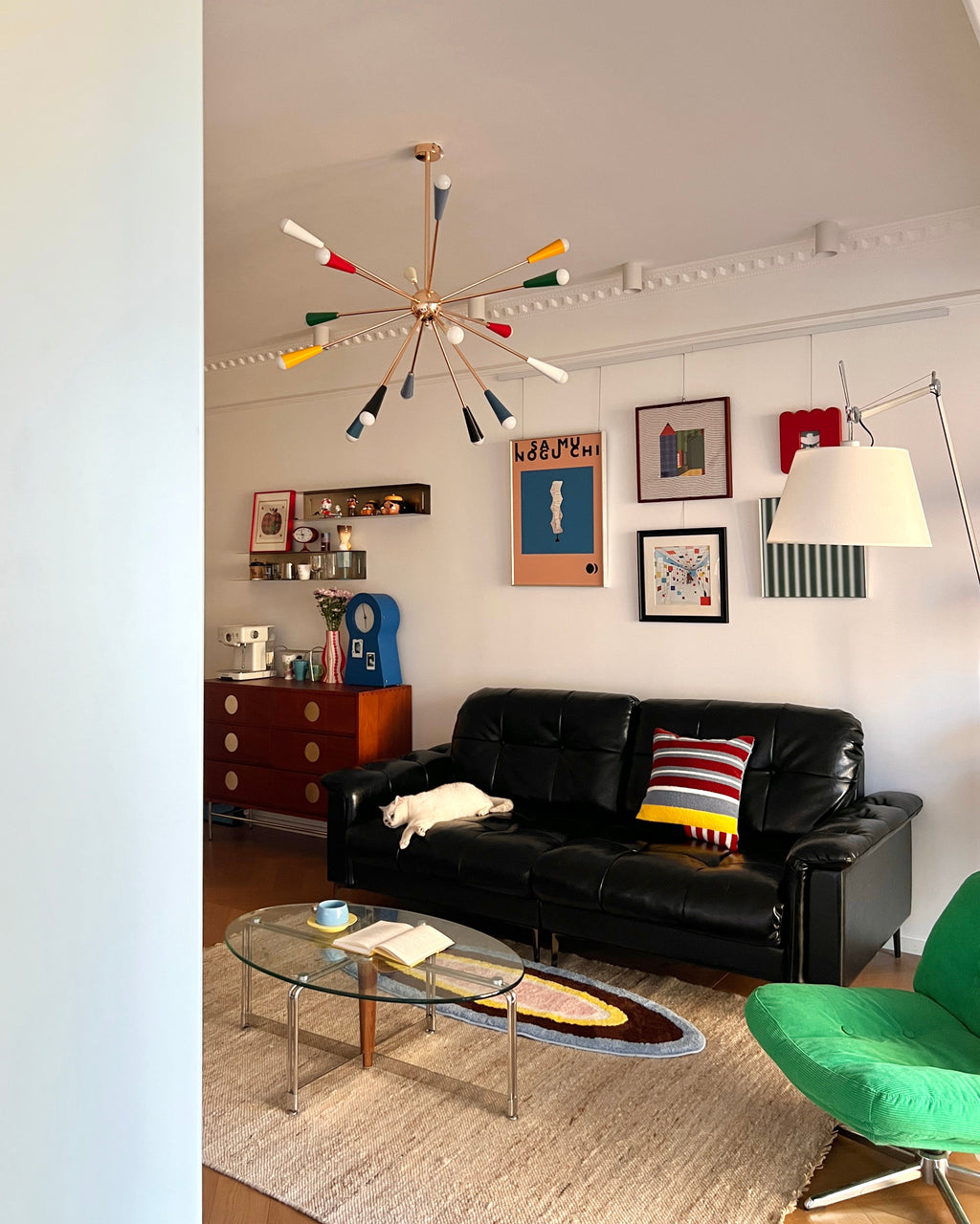 Ivoran Fireworks Chandelier - Gold Metal Sputnik Cone Shade Mid Century Light for Dining Room | Esilora