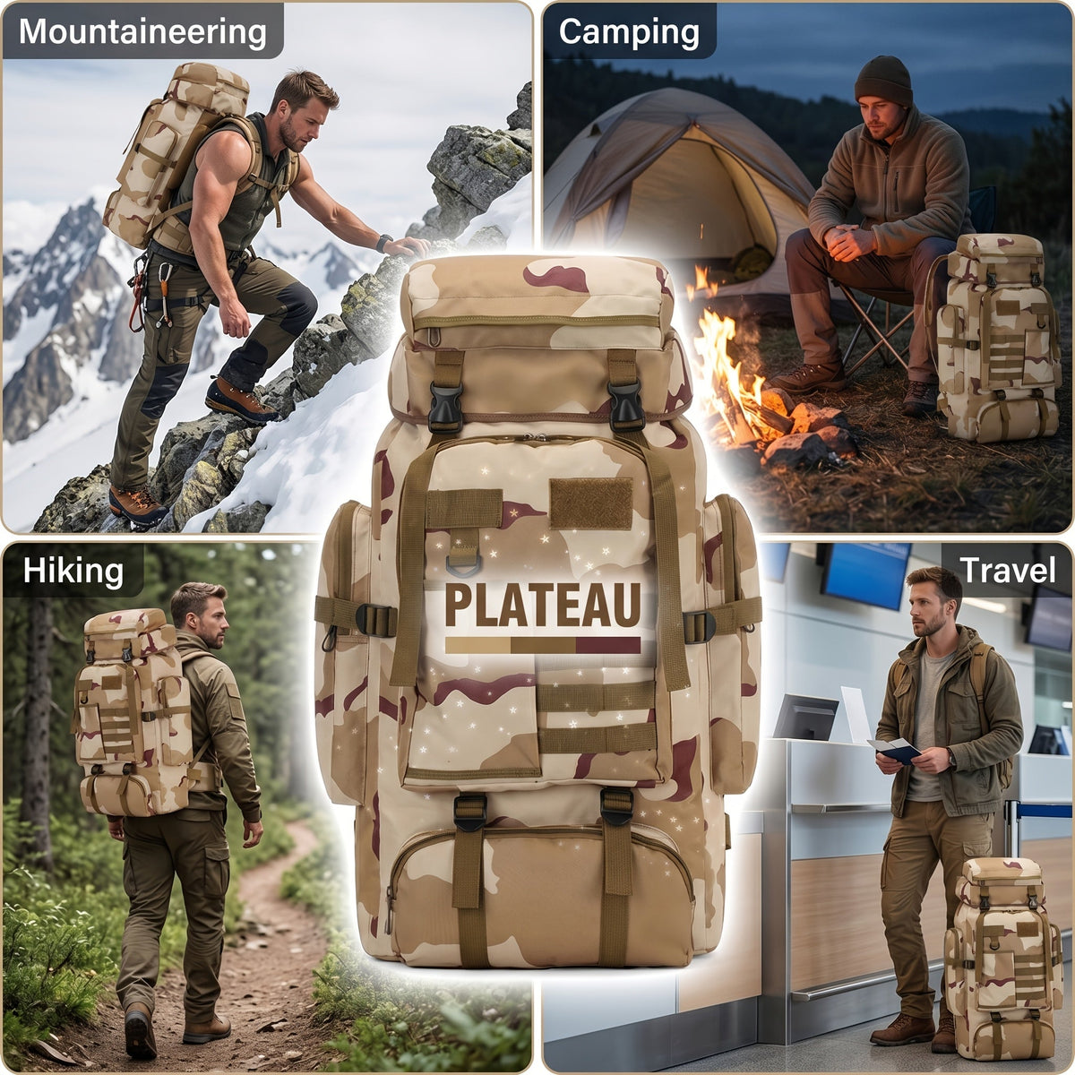 80L Tactical Hiking Backpack