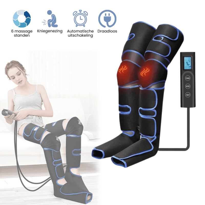 Airestro 360° benmassager — Lufttryk, varme og restitution