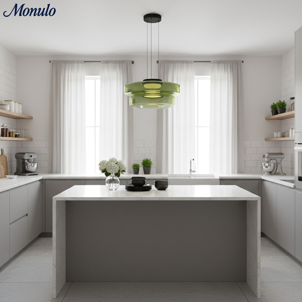 Verdoma Stacked Disc Form Glass Pendant Light Contemporary Nordic Lighting for Kitchens | Esilora