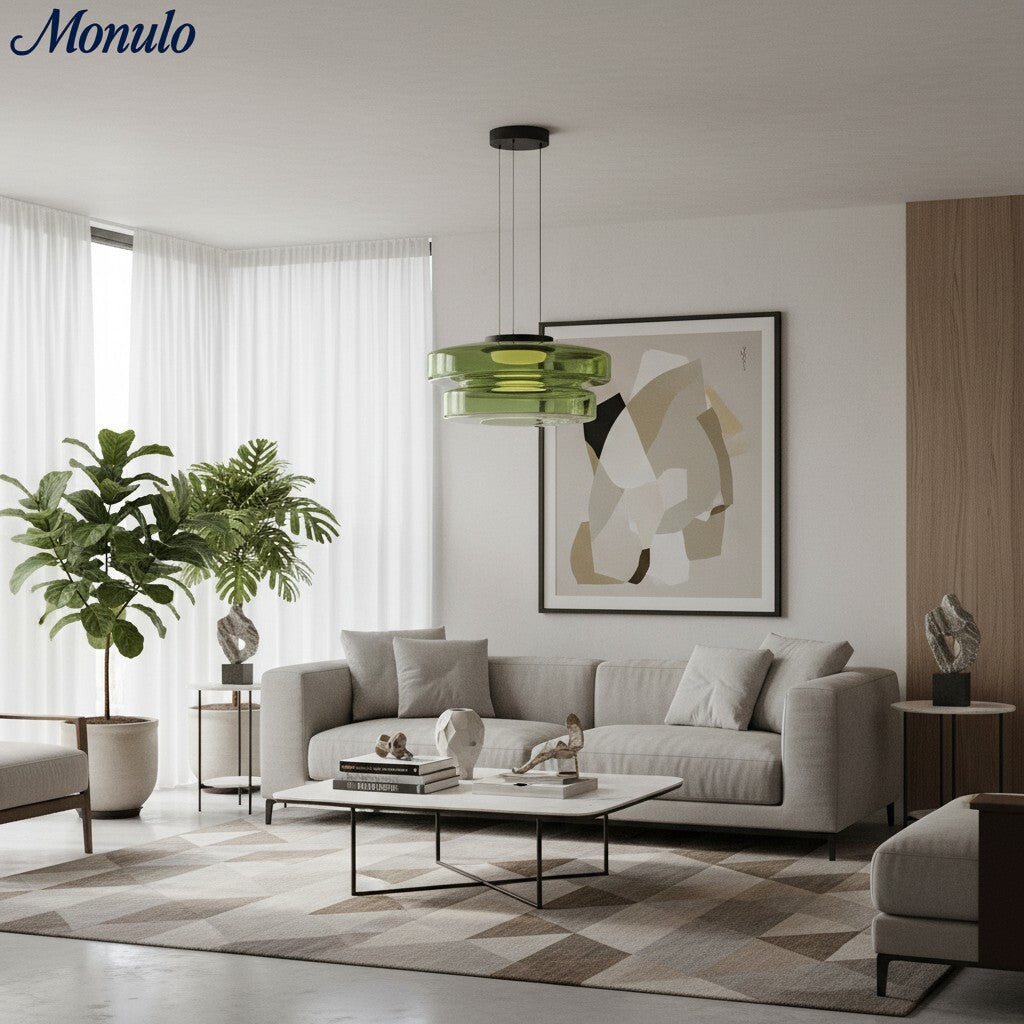 Verdoma Stacked Disc Form Glass Pendant Light Contemporary Nordic Lighting for Kitchens | Esilora