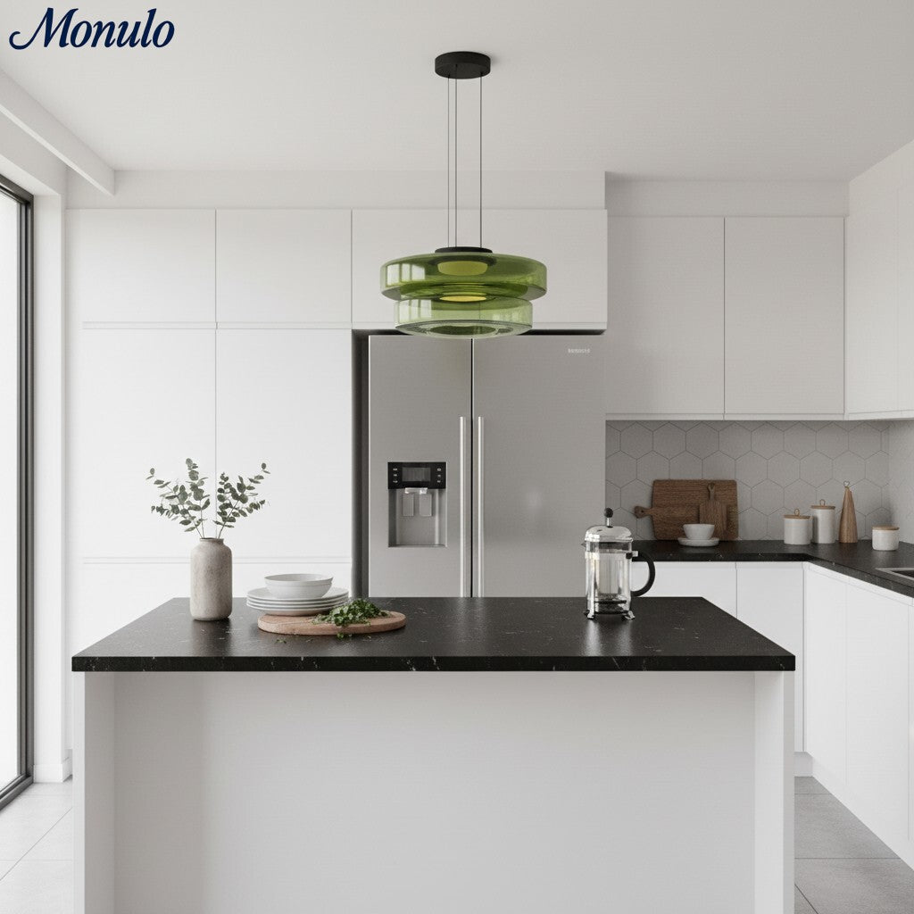 Verdoma Stacked Disc Form Glass Pendant Light Contemporary Nordic Lighting for Kitchens | Esilora