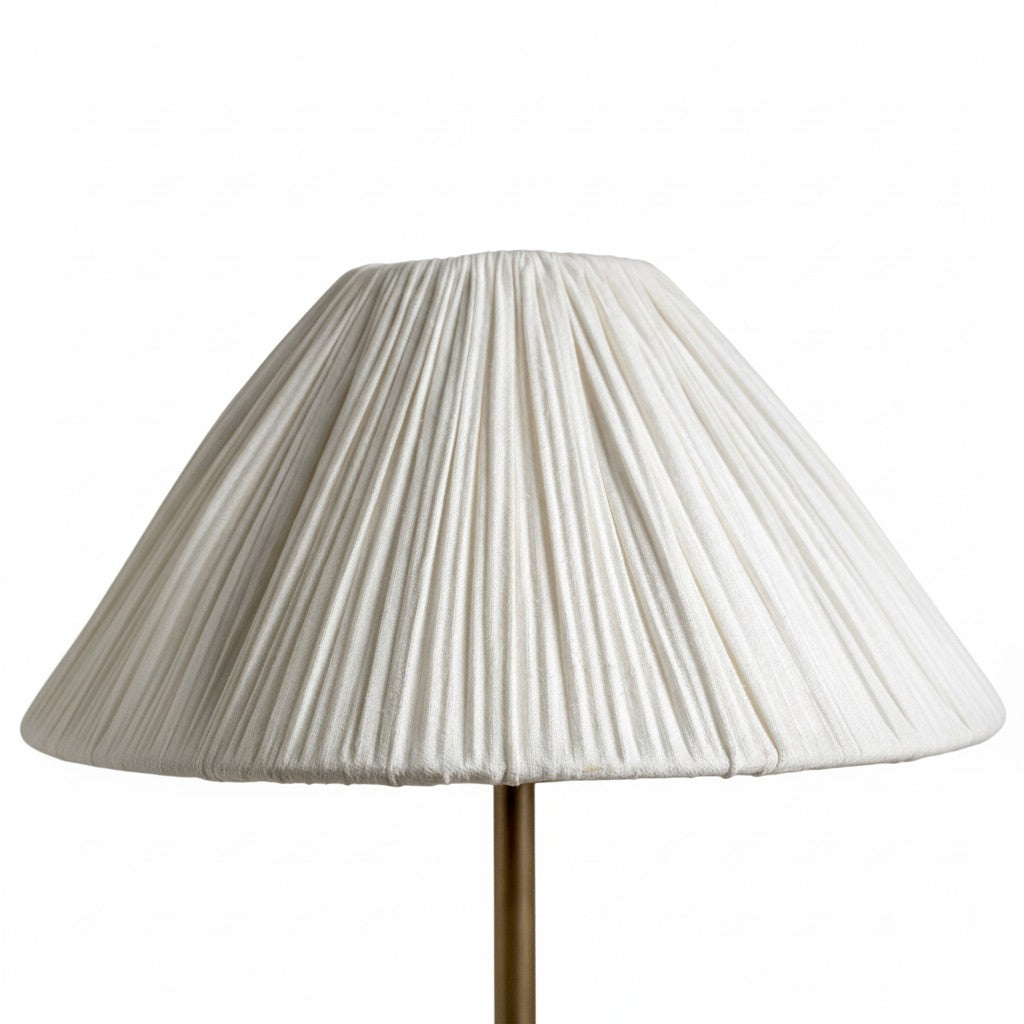 Blossine Elegant Scalloped Linen Table Lamp – Modern Lamp for Bedroom | Esilora