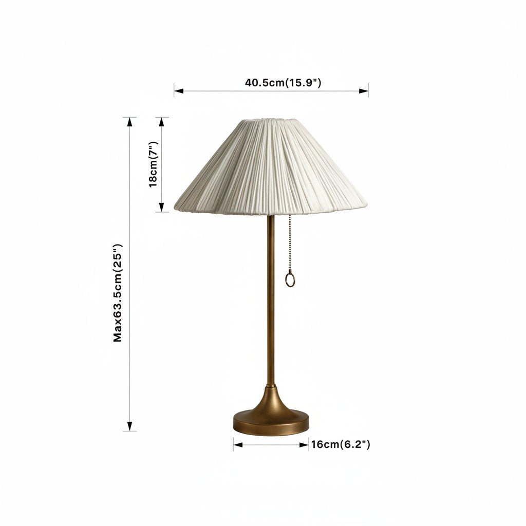 Blossine Elegant Scalloped Linen Table Lamp – Modern Lamp for Bedroom | Esilora