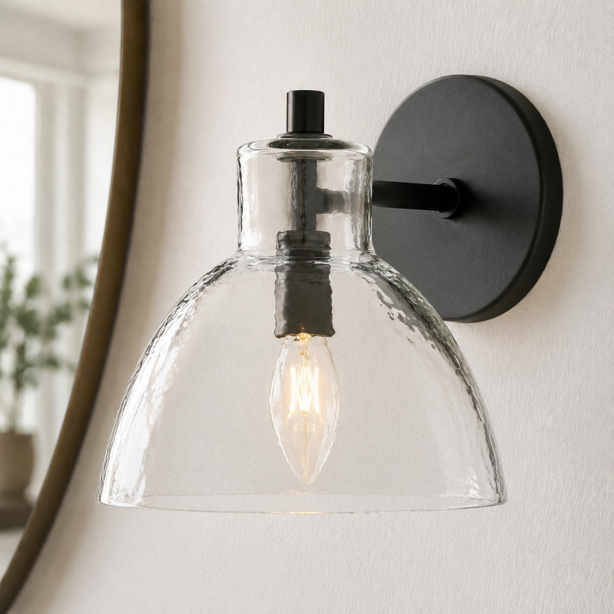 Applique Glavira in vetro riciclato - Lampada moderna per lavabo del bagno | Esilora
