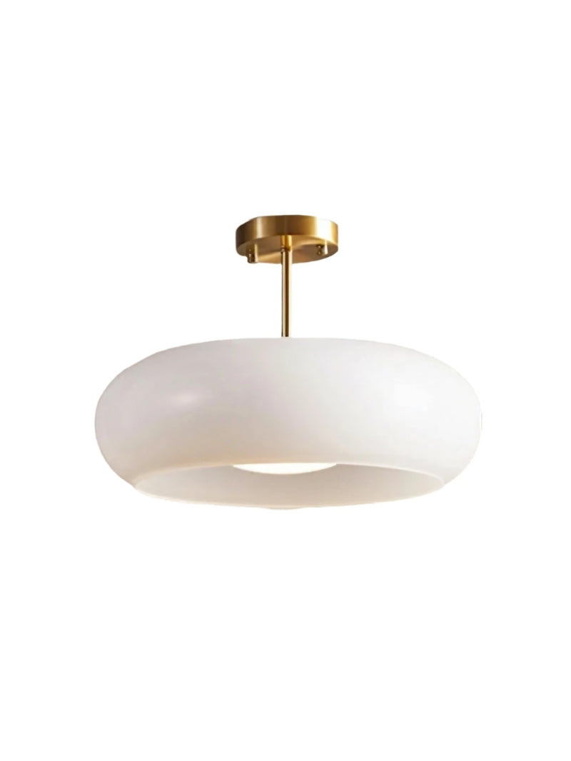 Retro Brass Bauhaus Glass Disc Ceiling Lamp | Esilora